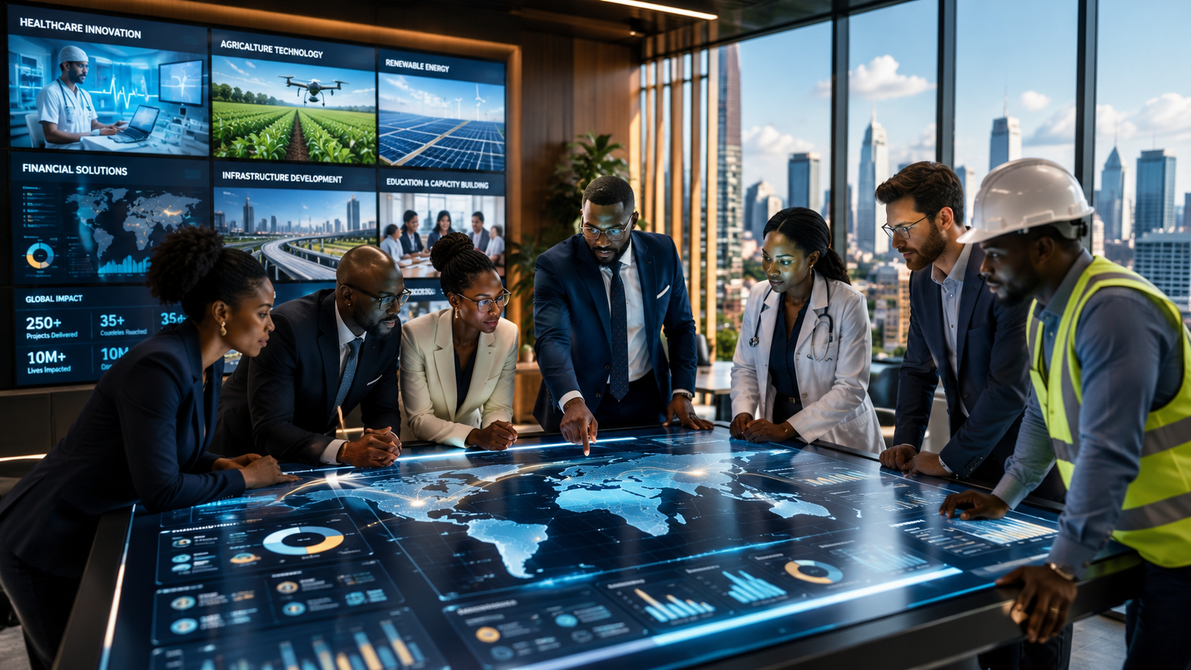 Multidisciplinary Crownprice Global team collaborating across sectors